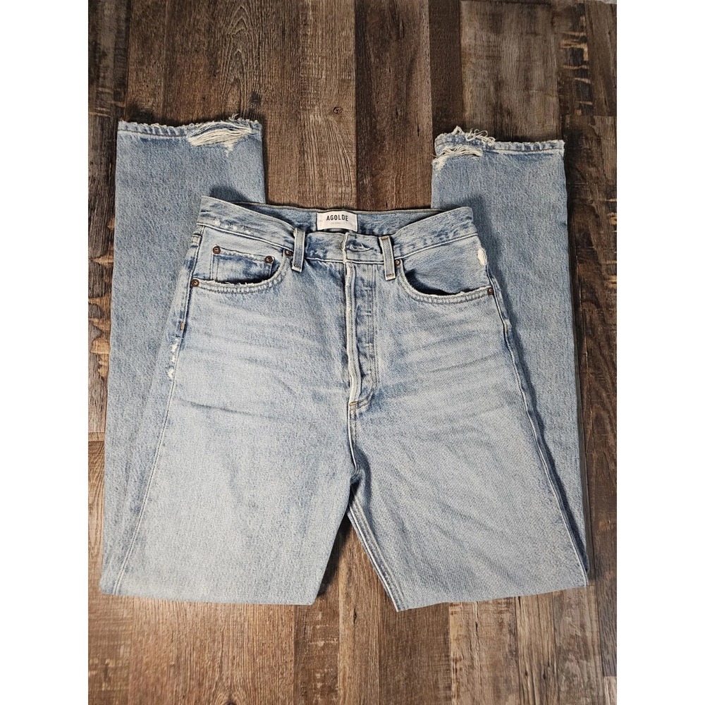 Agolde 90's Pinch Waist High Rise Straight Jeans Sz 26 FITS 28x30  Button Fly